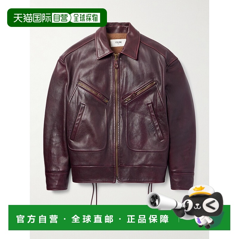 1h可退 香港直邮潮奢 Celine 思琳 男士 带里衬皮革夹克 RV0Q20R9