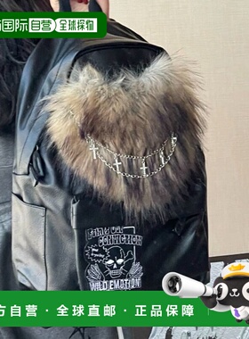 1h可退 日本直邮NOVESSEL 男女同款 仿皮毛一体 双肩包 骷髅刺绣