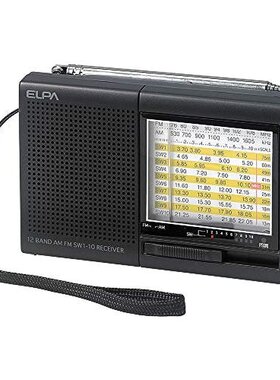 日本ELPA AM/FM短波收音机 ER-C74T 黑色 音乐
