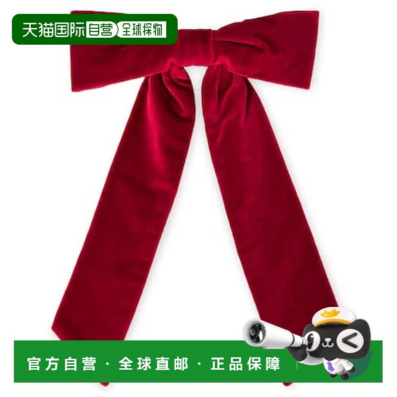 1h可退 香港直邮潮奢 Bonpoint  棉天鹅绒发卡 red红色 舒适时尚