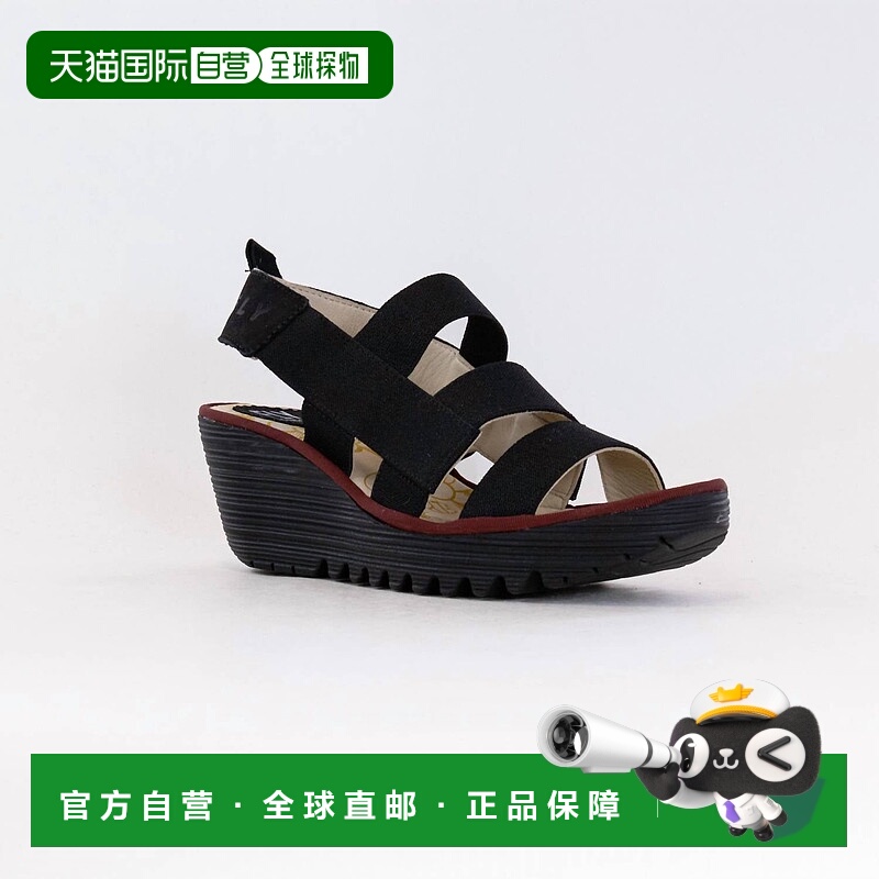 自营fly london女士 Cupido 黑色交叉凉鞋 - cupido black 【美国