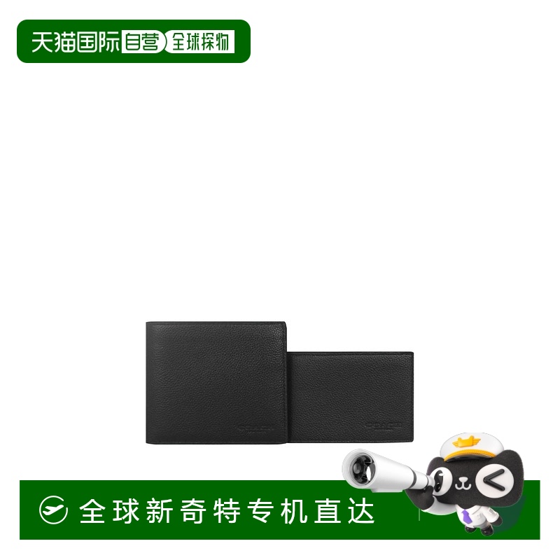 1h可退 1h可退香港直邮Coach蔻驰男士钱包CR911BLKSS2019黑色徽标