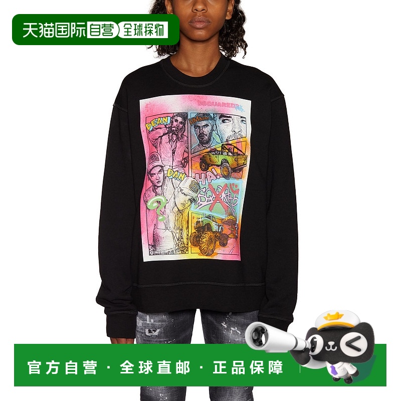 香港直邮Dsquared2 二次方 女士 棉质印花T恤 CS72GU0329S25042BL