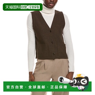 Neck Button brown FISHER 美国 Vest Wool 自营EILEEN Front