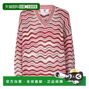 自营m missoniSequin Striped Oversized Sweater - multi red wh