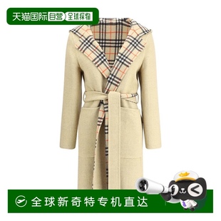 美国奥莱直发 自营 Burberry双面羊毛长袍女式 大衣 米色