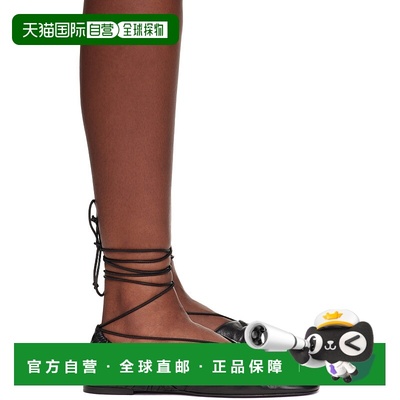 香港直邮潮奢 Lanvin 朗雯 女士 黑色 Mesure Lace-Up Leather 芭