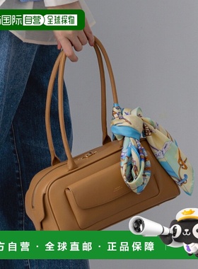 1h可退 日本直邮23区 女士 仿皮长柄波士顿包 横款翻盖口袋设计 B