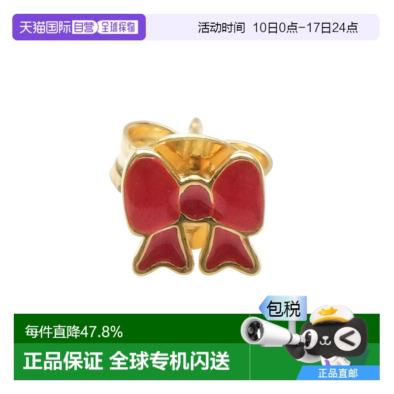韓國直郵WILHELMINA GARCIA 西班牙設(shè)計(jì)師小眾品牌18k 紅色蝴蝶結(jié)