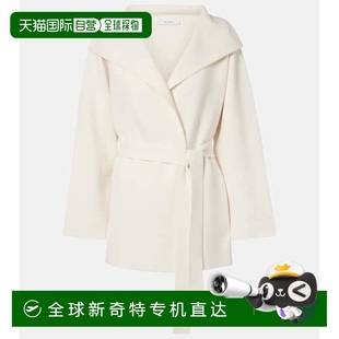香港直邮MaxMara 女士 1h可退 麦斯玛拉 white白色 Rea 束带大衣