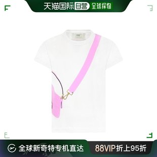 香港直邮潮奢 女童包包设计T恤童装 芬迪 Fendi