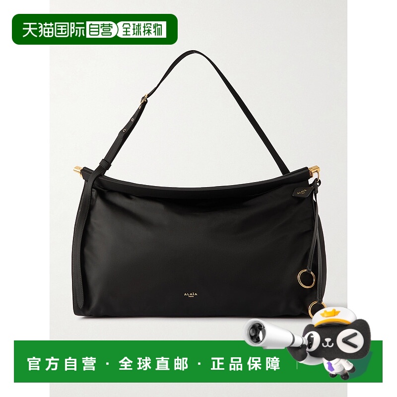 1h可退 香港直邮alaia 女士 Click 横款大号皮革饰边贝壳形状肩包