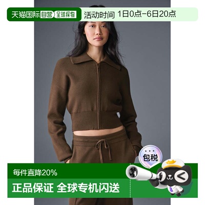 1h可退 美国直邮Alo Yoga Scholar Knit 女士针织短款拉链夹克