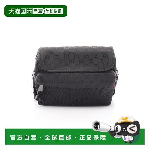 日本直邮中古Gucci古驰男包S级99新Shoulder bag肩包尼龙斜挎包黑