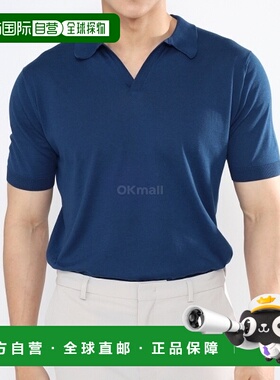 韩国直邮JOHN SMEDLEY 诺亚系列 靛蓝色 短袖珠地网眼T恤