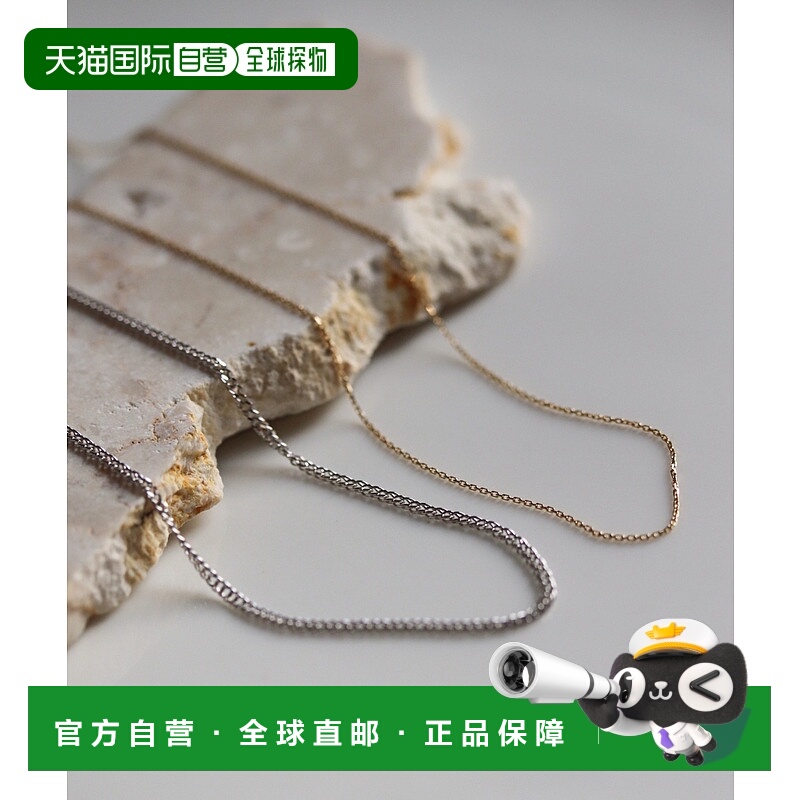 1h可退 日本直邮cui-cui 男女同款 K10黄金白金链条情侣项链 附专