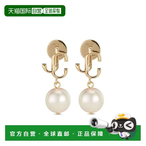 香港直邮JIMMY CHOO 女士耳饰 JCPEARLEARRINGDXQGOLDWHITE耳环