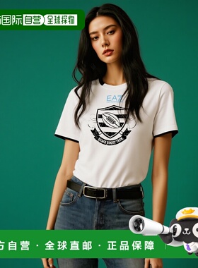 香港直邮EA7 Emporio Armani 徽标圆领短袖T恤 2738225P217阿玛尼