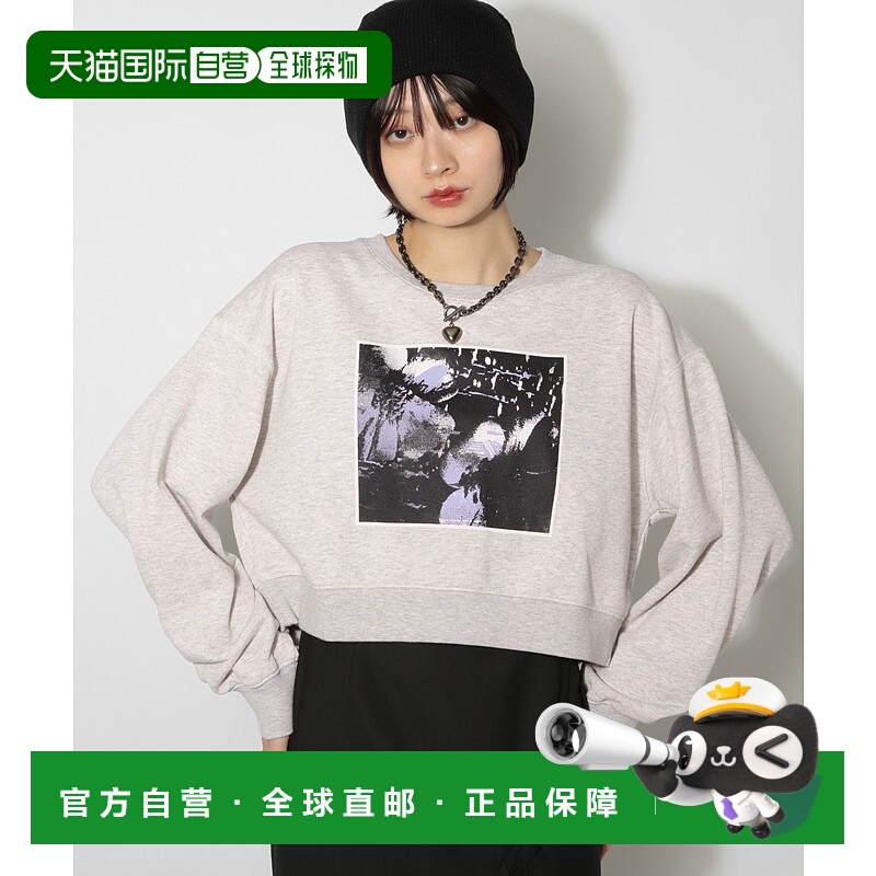 1h可退 日本直邮PAGEBOY 女装 宽松短款半袖卫衣 花卉印花设计 60