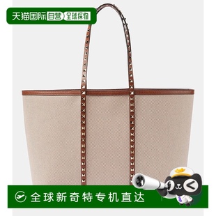 女士 1h可退 华伦天奴 香港直邮潮奢 铆钉大号帆布手提 Valentino