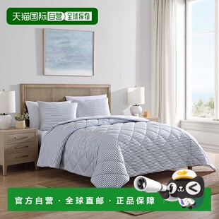 深海蓝 自营 蓝色特大号被子和枕套套装 Windsor 美国 Nautica