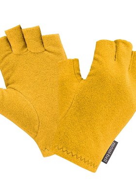 日潮跑腿Montbell女露指手套Shamis黄色五指保暖轻便户外1118227