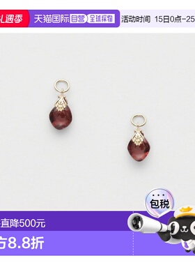 日本直邮日潮 agete 阿卡朵K10石榴石耳环吊坠红色 均码