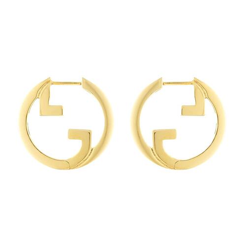 GUCCI/古驰 23新款BLONDIE女士金色双G标识环形金属耳环