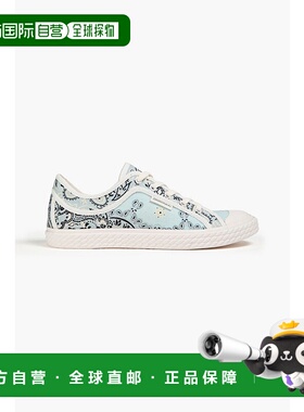 1h可退 香港直邮ZIMMERMANN 女士 印花亚麻布运动鞋 5111R24BLUEB