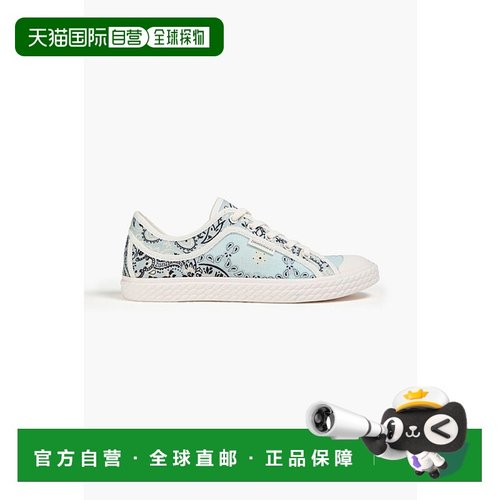 1h可退 香港直邮ZIMMERMANN 女士 印花亚麻布运动鞋 5111R24BLUEB