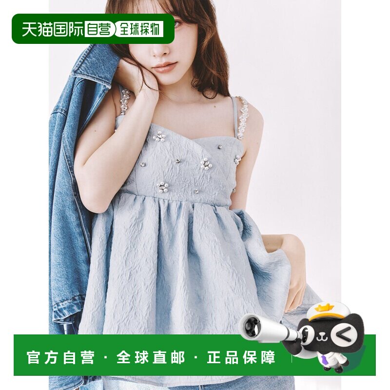 日本直邮L.B CANDY STOCK 大蝴蝶结时尚桃红色上衣泡泡袖