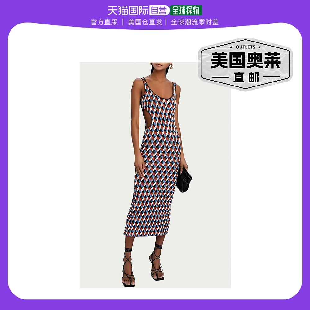 ronny koboreynolds knit midi dress in blue aster multi blue