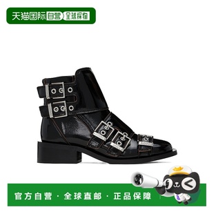 女士高跟鞋 女鞋 S2811099 黑色 短筒搭扣靴 AW2024 香港直邮GANNI