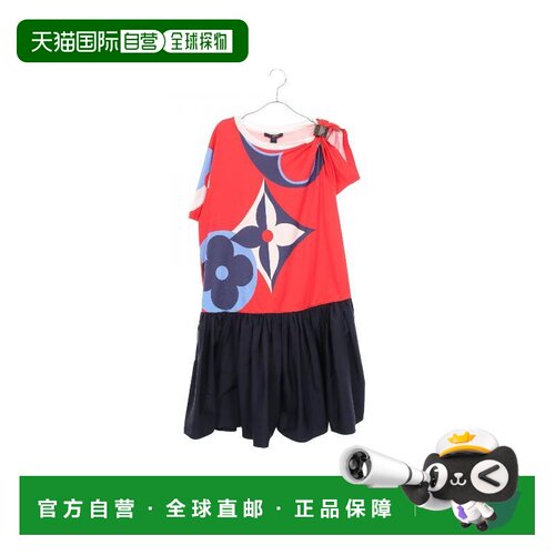 日本直邮中古LV路易威登女A级95新one piece连衣裙棉上衣红色