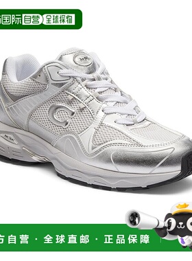 自营 Coach C301 Sneakers男式光学白色皮革低帮跑步鞋ZPO3989-白