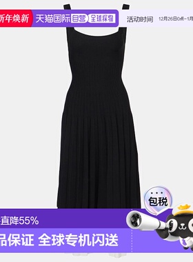 香港直邮Staud 女士 Ellison 针织中长连衣裙 black黑色 舒适时尚
