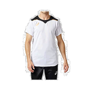 【日本直邮】ASICS男士排球服 比赛短袖衬衫 亮白色 2XL 2051A113