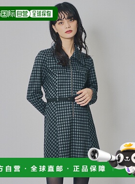 1h可退 日本直邮REDYAZEL女装经典格纹拉链A字迷你连衣裙 2002252