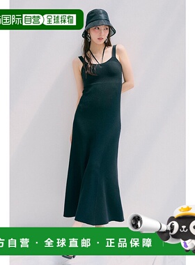 日本直邮Rienda 胸褶抹胸美人鱼连衣裙 RI3465EW25506 黑色裙子