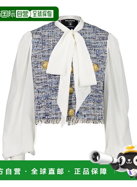 香港直邮BALMAIN 女士西服 EF1SD211MG25SOF AW2024 白色 Tweed S