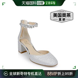 badgley mischkaCathleen 女式 银色闪光 jewel 装 饰闪光脚踝带