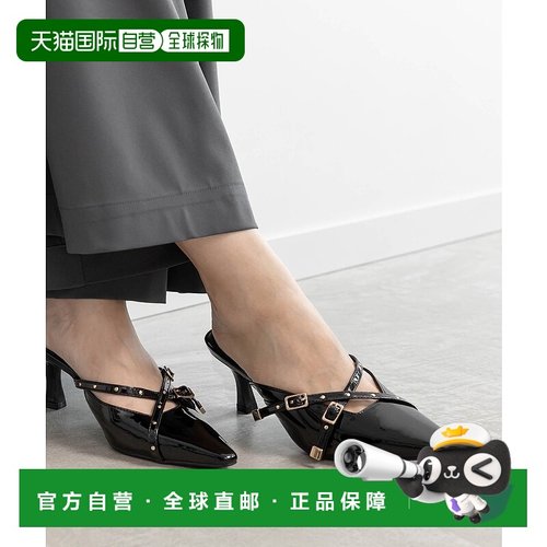 1h可退 日本直邮RANDA 女士迷你铆钉交叉绑带方头细跟凉鞋 PD3609