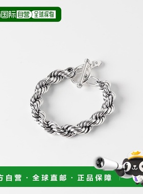 1h可退 日本直邮XOLO 男士 扭结链节 银手链 宽版设计 立体质感 C