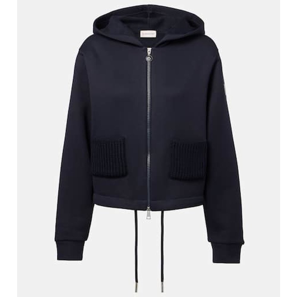 潮奢 Moncler 盟可睐 女士 棉混纺针织拉链连帽衫