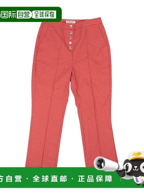 自营 opening ceremony开幕式前按扣格子长裤 - 铁锈色 - 红色 美