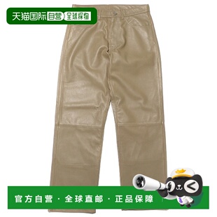 韩国直邮Sunflower 6019卡其色真皮休闲裤裤子