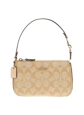 香港直发Coach蔻驰女士手拿包黄色皮质时尚百搭日常便携精致CA444