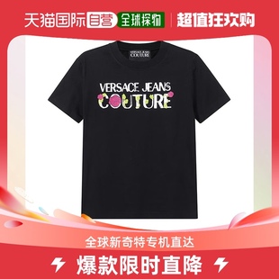 香港直邮Versace范思哲女士短袖 舒适户外 圆领黑色透气夏季 T恤衫