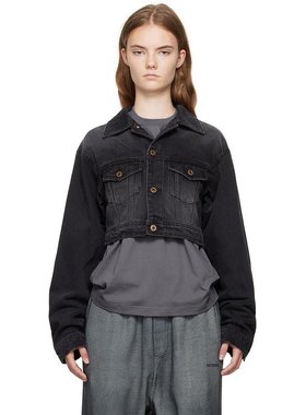 美国直邮we11done女士外套牛仔短款直筒型时尚舒适 休闲女装上衣