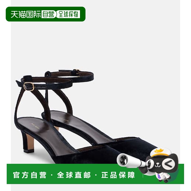 1h可退 香港直邮The Row 女士 Carla 45 天鹅绒浅口鞋 black黑色